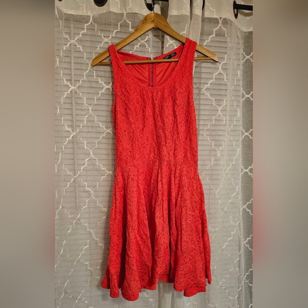 Express Elegant Coral Lace Dress